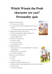 printable winnie the pooh personality test