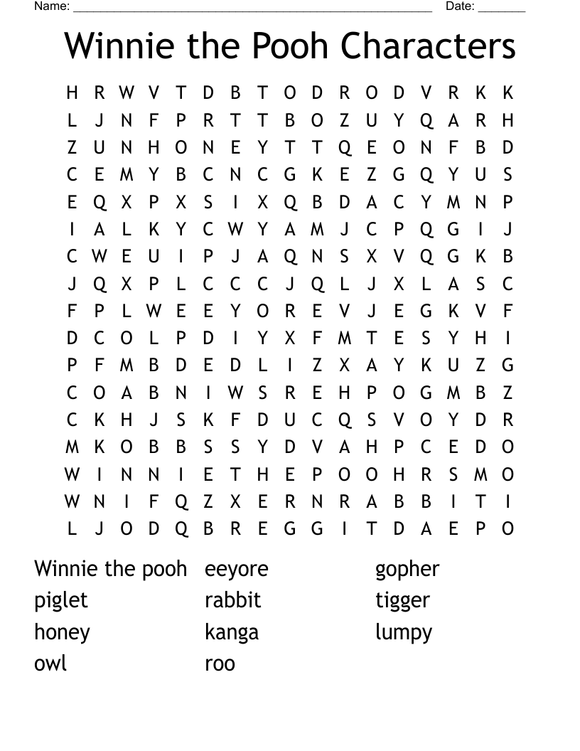 printable winnie the pooh personality test