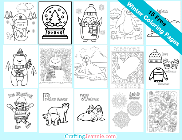 15 Winter Coloring Pages (FREE Printable) - Crafting Jeannie