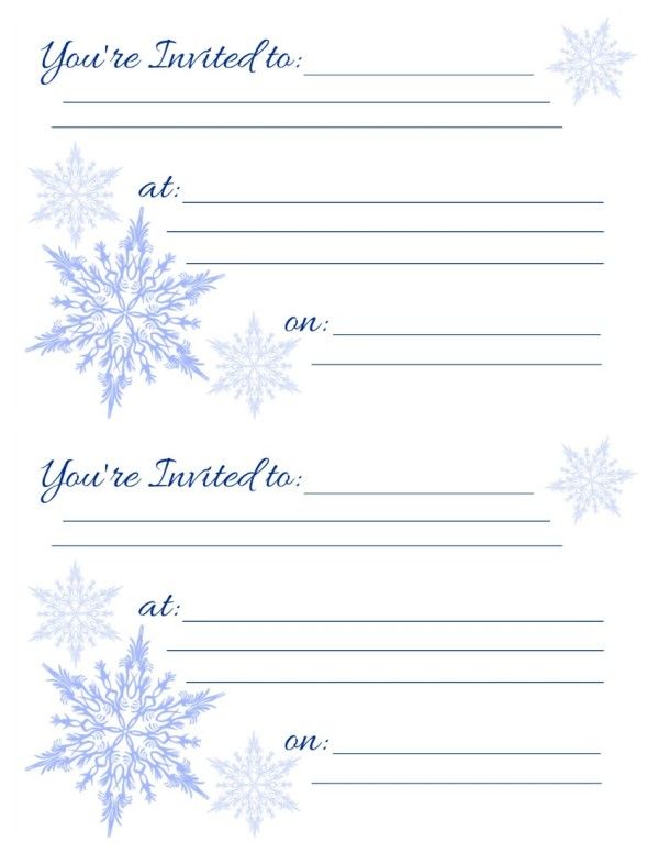 Free Printable Holiday Party Invitations