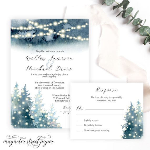 printable winter wedding invitations