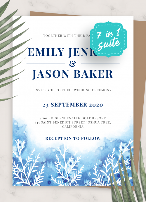 Winter Wedding Invitations Templates - Customize and download