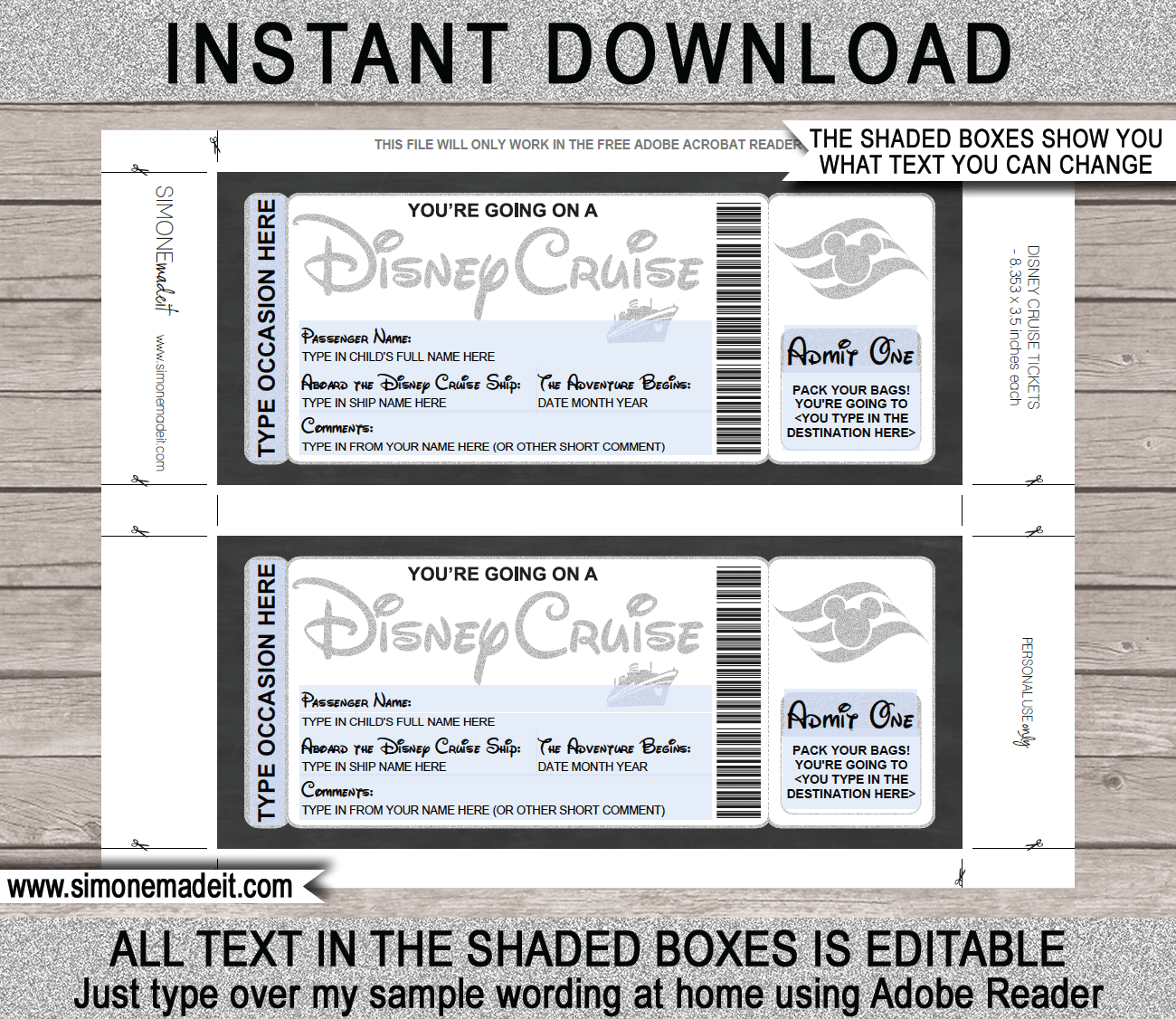 printable wish tickets