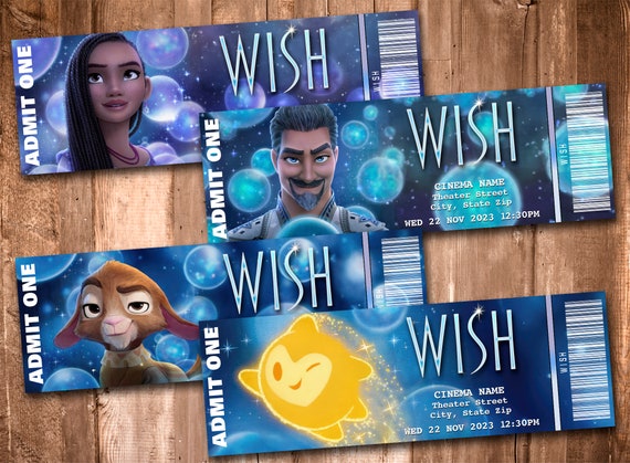 WISH Collectible Movie Tickets  