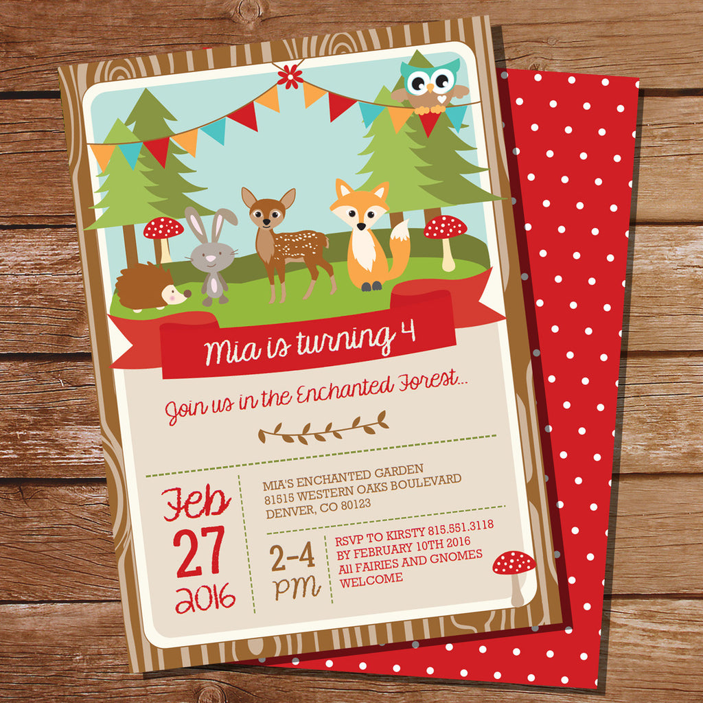 Woodland Enchanted Forest Birthday Party Invitation | Enchanted ...