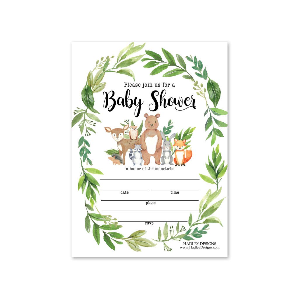 printable woodland birthday party invitations