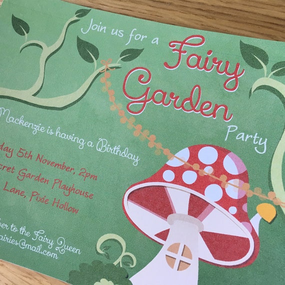 Editable &  Printable Woodland Fairy Garden Party Invitation ...