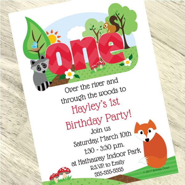 printable woodland birthday party invitations