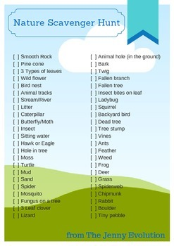 printable woods scavenger hunt