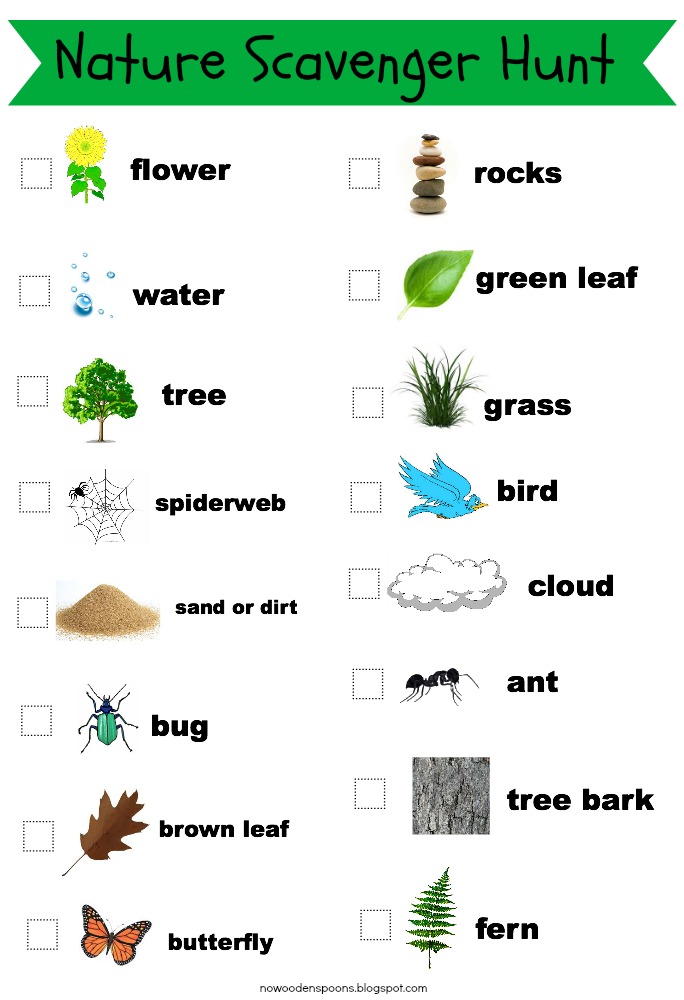 printable woods scavenger hunt