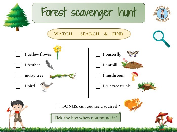 printable woods scavenger hunt