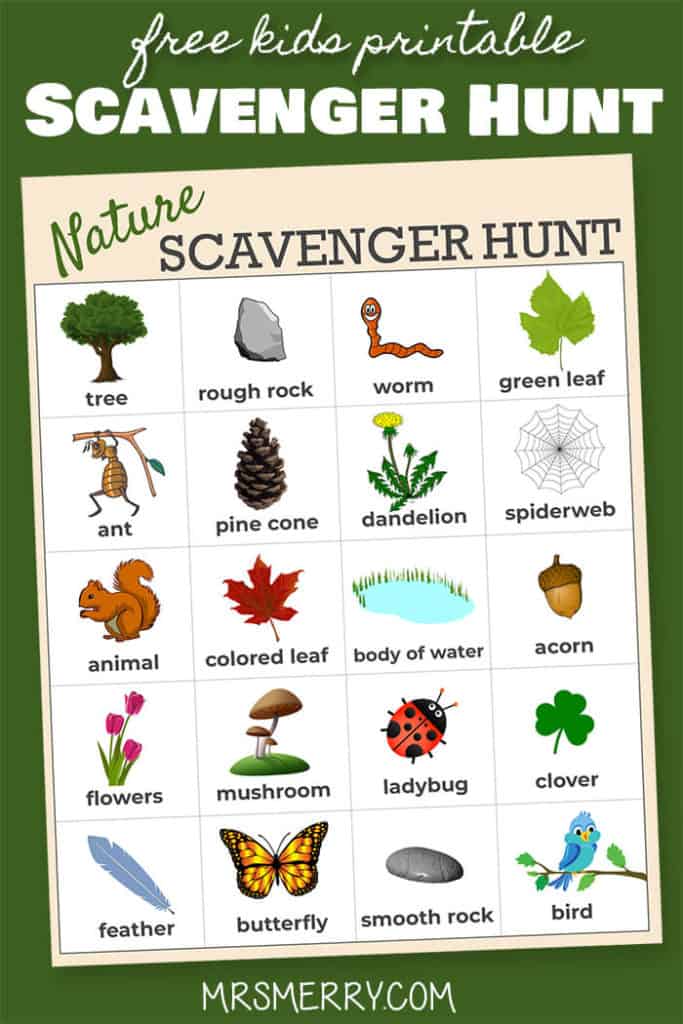 printable woods scavenger hunt