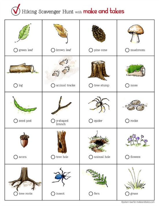 printable woods scavenger hunt