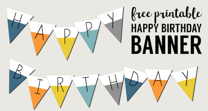 Free Printable Happy Birthday Banner - Paper Trail Design