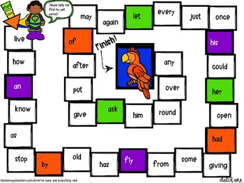 Dolch Sight Word Printable Board Games ( Grade 1 Grade 2 Grade 3 )