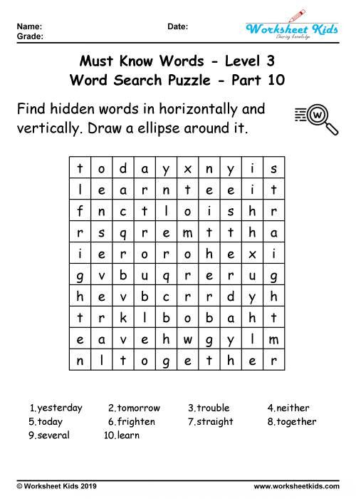 printable word games for 6th graders