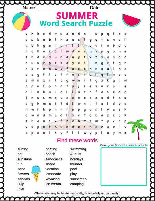 Free Printable Word Searches for Kids - Puzzletainment Publishing