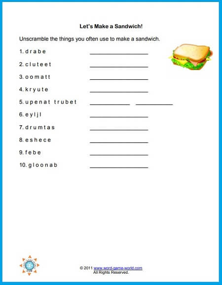 Printable Word Games For Kids