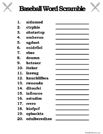Printable Word Scrambles - Print Free Word Scramble Games
