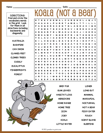 Free Printable Word Search Puzzle Games