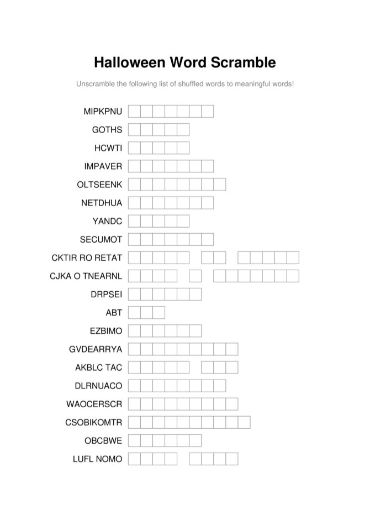 100 Printable Word Scramble Puzzles With Answers | Just Family Fun