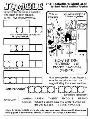 printable word jumble games