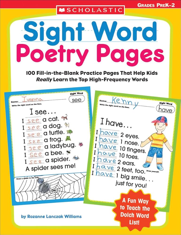 Amazon.com: Sight Word Poetry Pages: 100 Fill-in-the-Blank ...