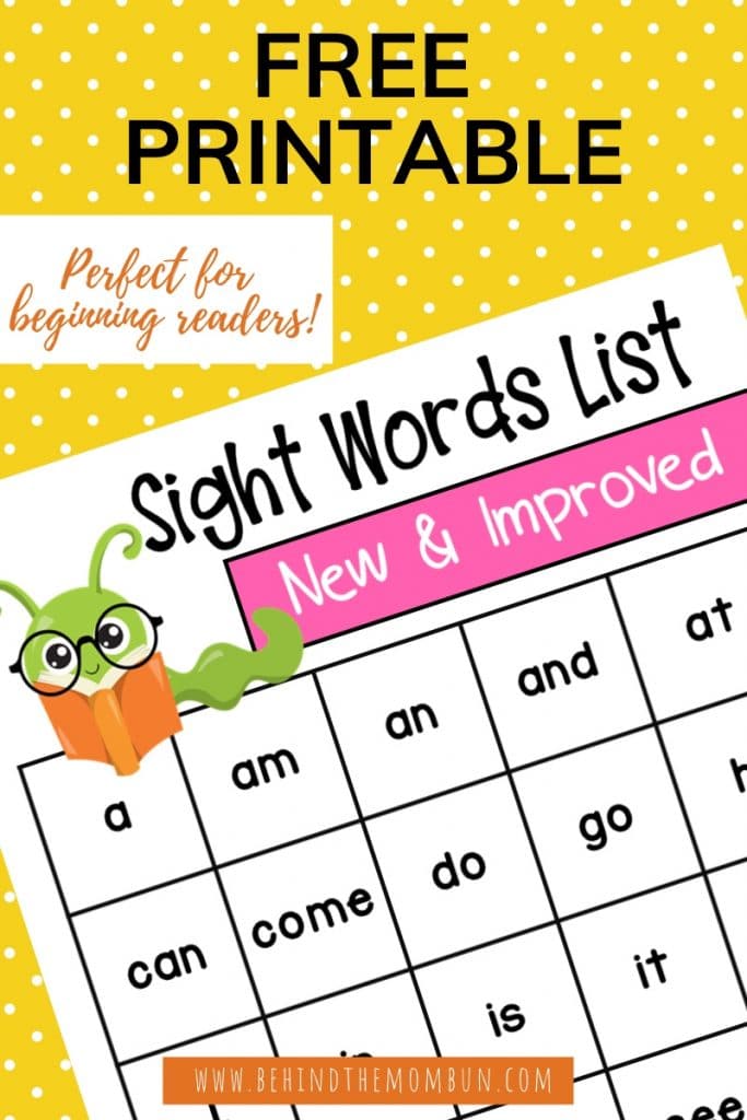 A New Sight Words List-Free Printable -