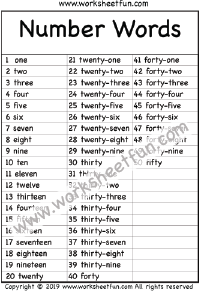 Spelling - Numbers in Words / FREE Printable Worksheets - Worksheetfun