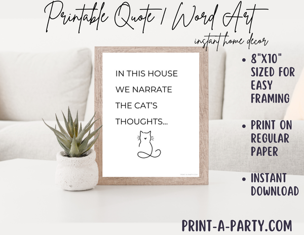 Printable Quote Instant Home Decor, In This House We Narrate The ...