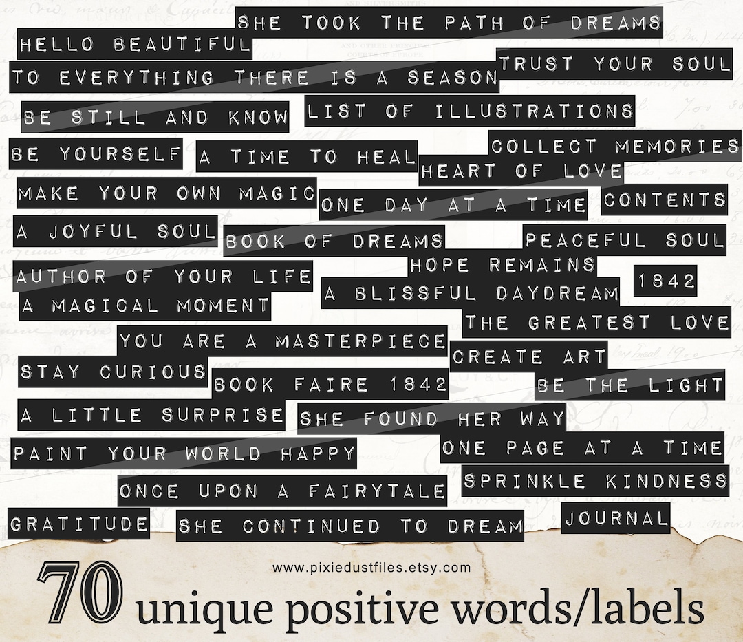 Buy Printable Junk Journal Words, Quotes, Positive Affirmations ...