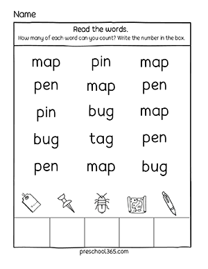 printable word search 5 year old