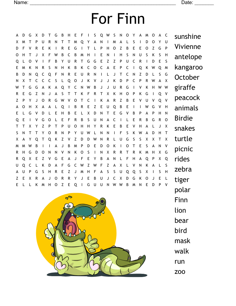 Animals Word Search - WordMint