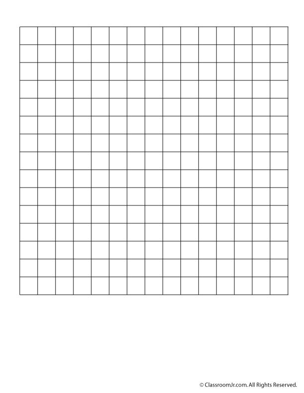 Blank 15 x 15 Grid Paper or Word Search Grid | Woo! Jr. Kids ...