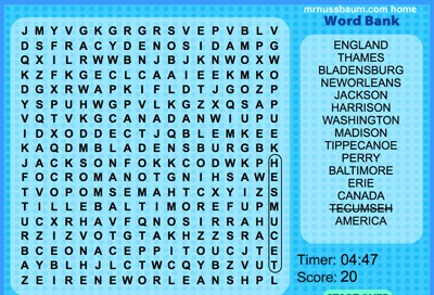 Canada Word Search - Online