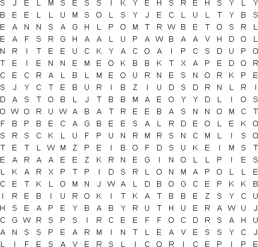Candy - Free Word Search Puzzle