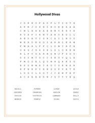 printable word search celebrities