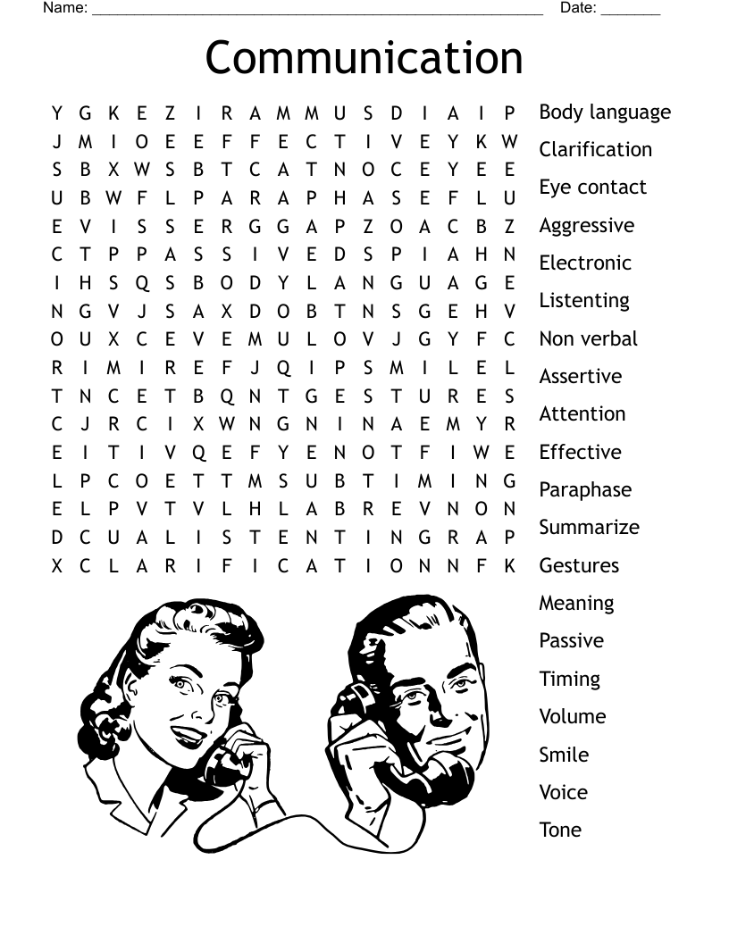 Communication Word Search - WordMint