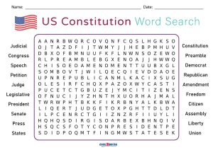 Printable Constitution Word Search - Cool2bKids