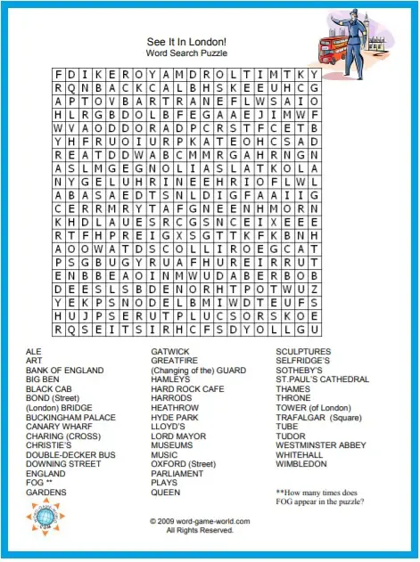 printable word search games