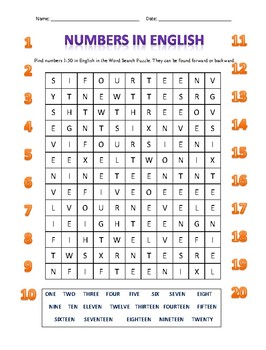 printable word search in english