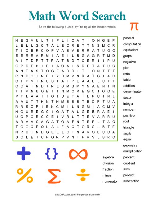 Math Terms Word Search Worksheets Library Math Terms Word Search Worksheets Library