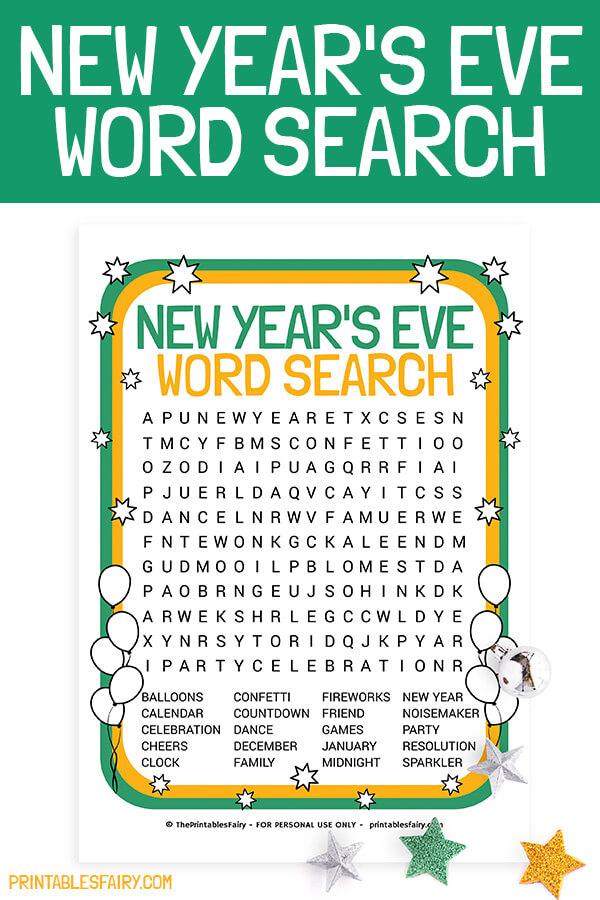 printable word search new years