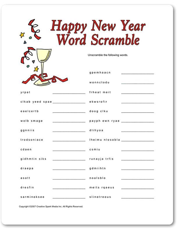 New Years Word Search Games - 10 Free PDF Printables | Printablee