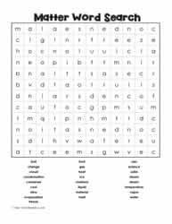 printable word search on matter