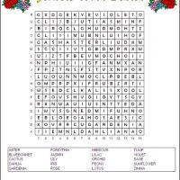 printable word search plants