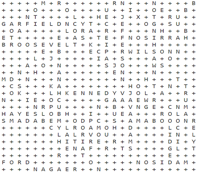 printable word search presidents