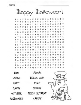 Halloween word search 2nd grade | TPT