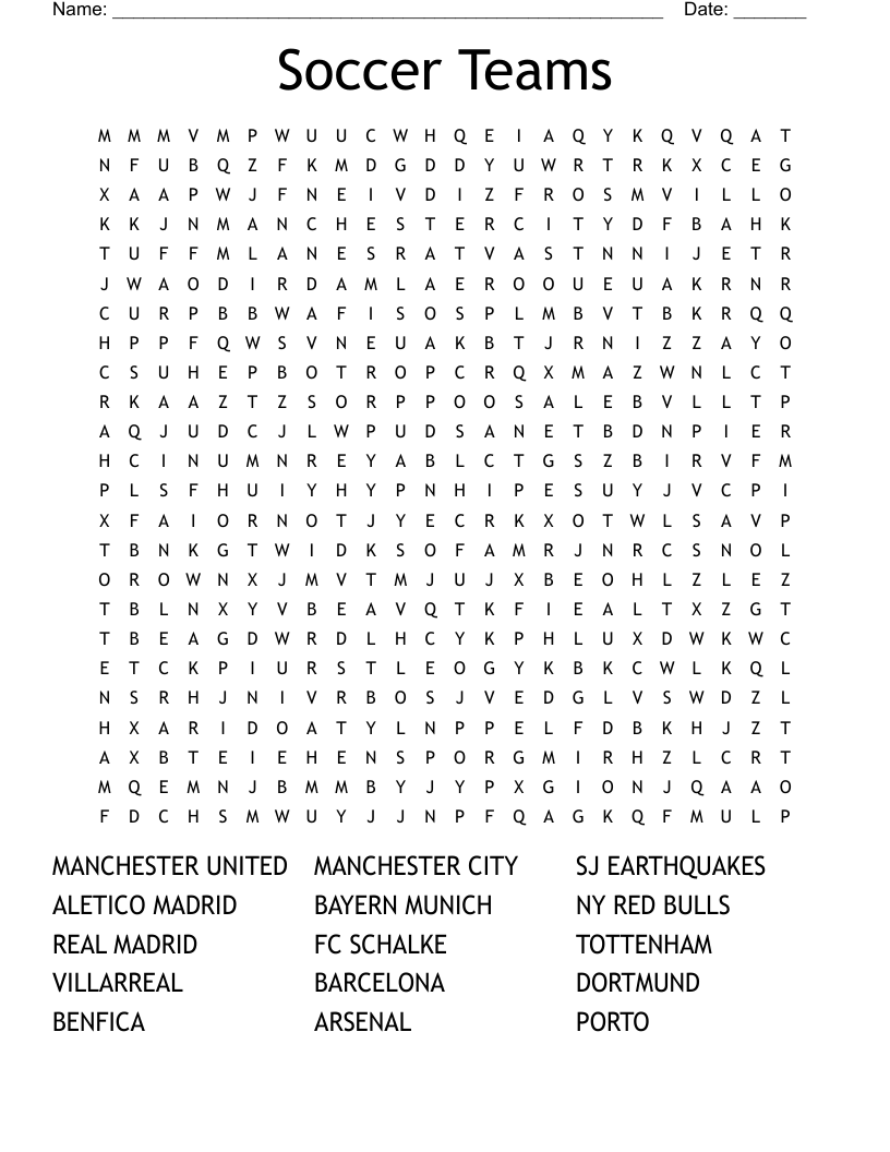 printable word search soccer