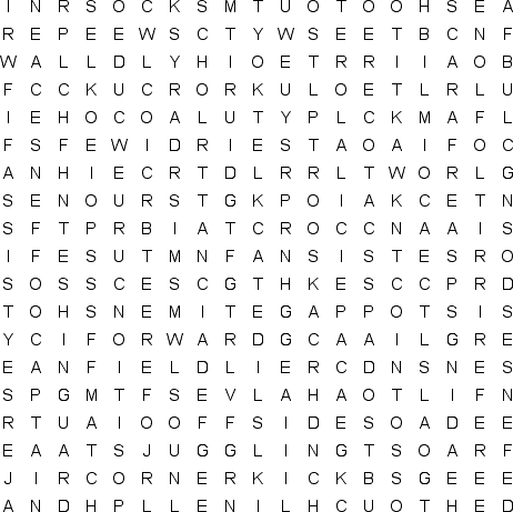 Soccer - Free Word Search Puzzle